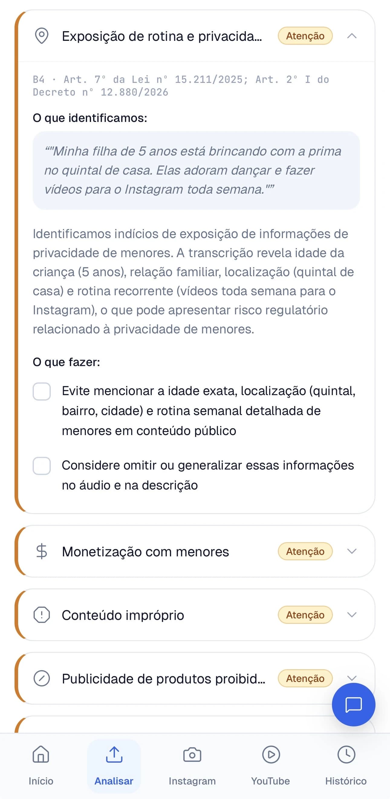 Tela do Tá Seguro (8 de 14)