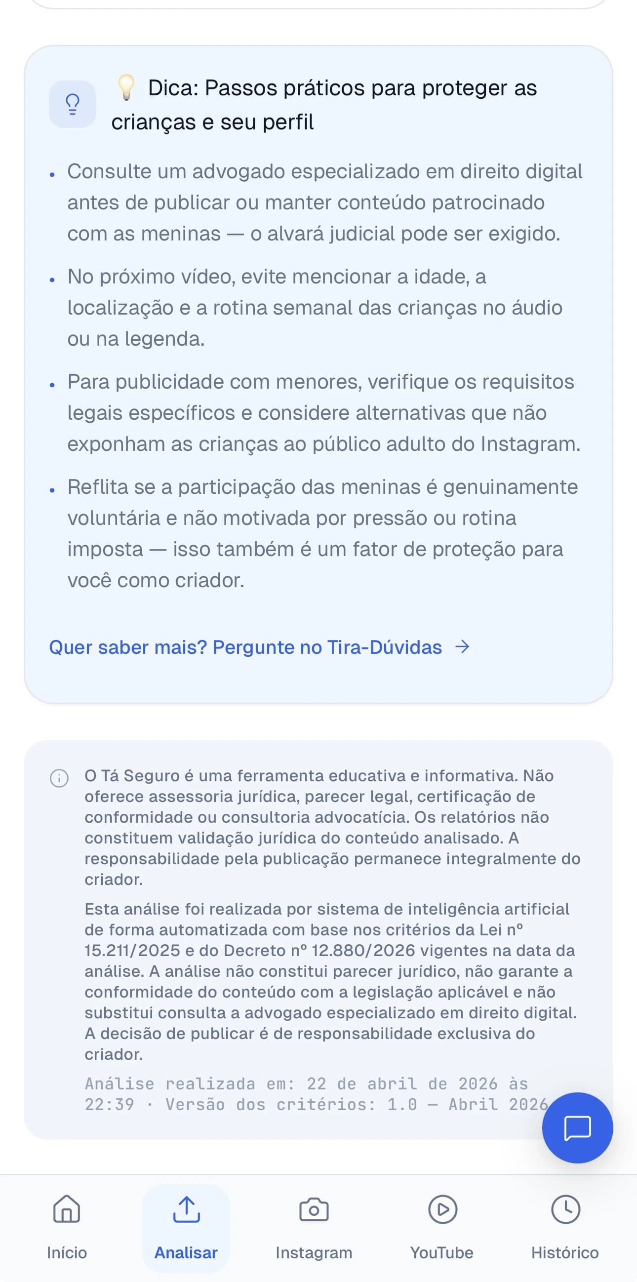 Tela do Tá Seguro (10 de 14)