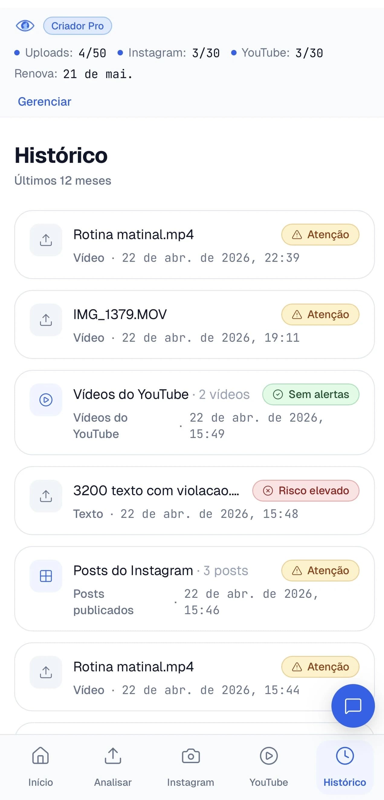 Tela do Tá Seguro (12 de 14)